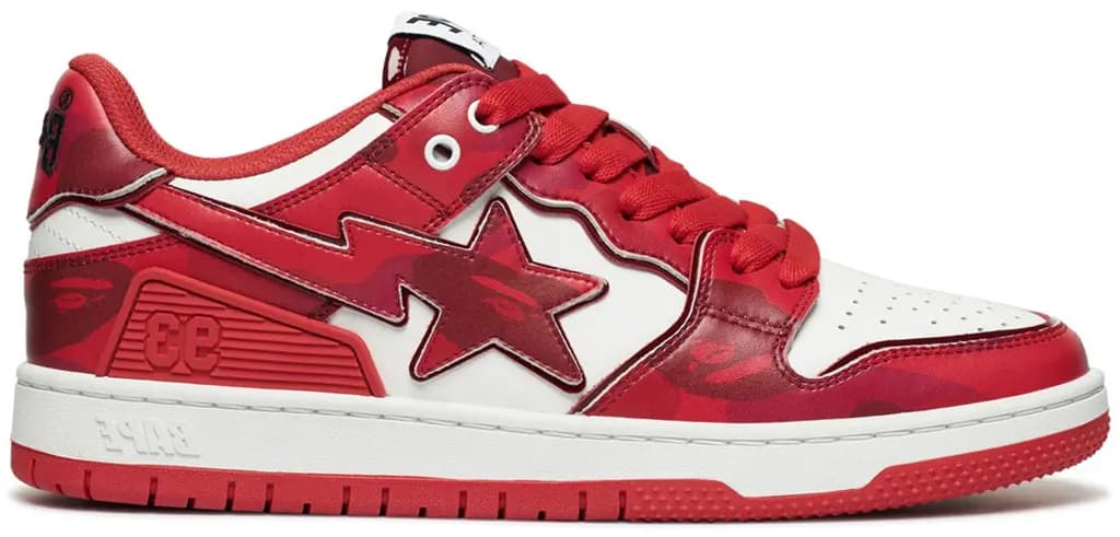 Giày Bape SK8 STA #1 'Red White' 0ZXSHM191310N