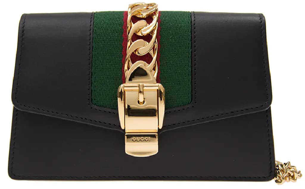 Túi Gucci Sylvie Leather Mini Chain Bag 'Black' 494646-CWLSG-1060