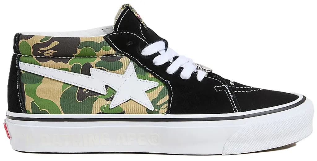 Giày Vans Sk8-Mid x Bape 'Camo' VN000MZGCX3