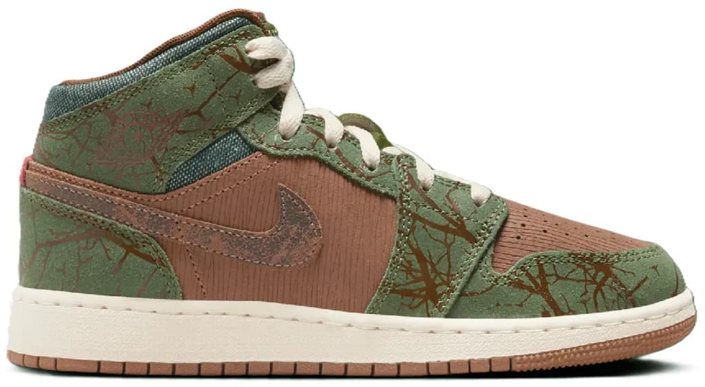 Giày Nike Air Jordan 1 Mid GS 'Treeline' FQ8101-200