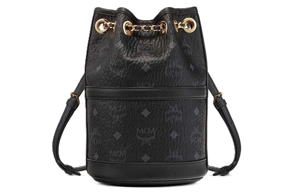 Túi MCM Mini Aren Chain Backpack In Visetos 'Black' MWKDATA01BK001