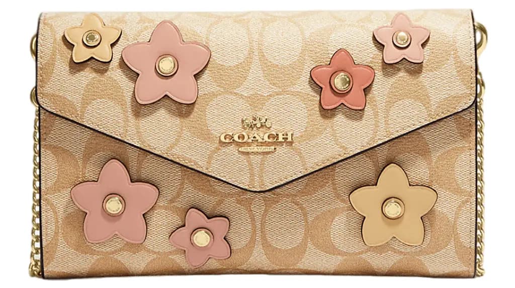 Túi Coach Envelope Floral Applique 'Light Khaki' CH361-IMOT4