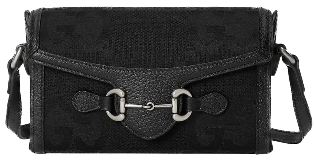 Túi Gucci Horsebit 1955 Jumbo GG Mini Bag 'Black' 699296-FABGN-1000