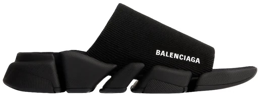 Dép Balenciaga Speed 2.0 Recycled Knit Slide 'Black' 711453W2DB11000