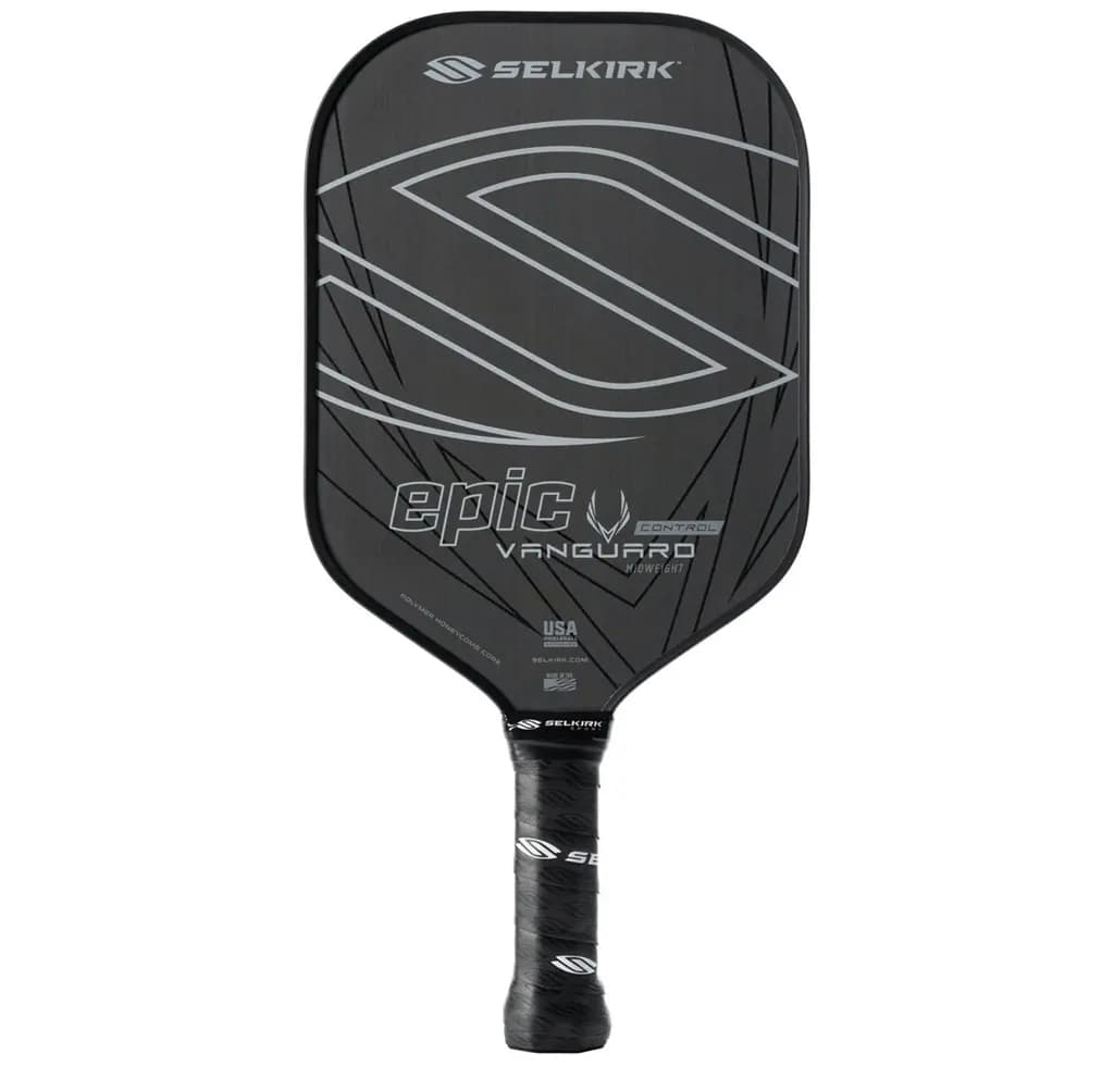 Vợt Pickleball Selkirk Vanguard Control Epic Raw Carbon Midweight 'Black'