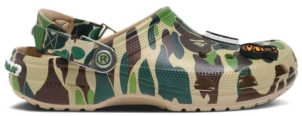 Dép Crocs Classic Clog x A Bathing Ape ABC 'Camo Green' 209627-212