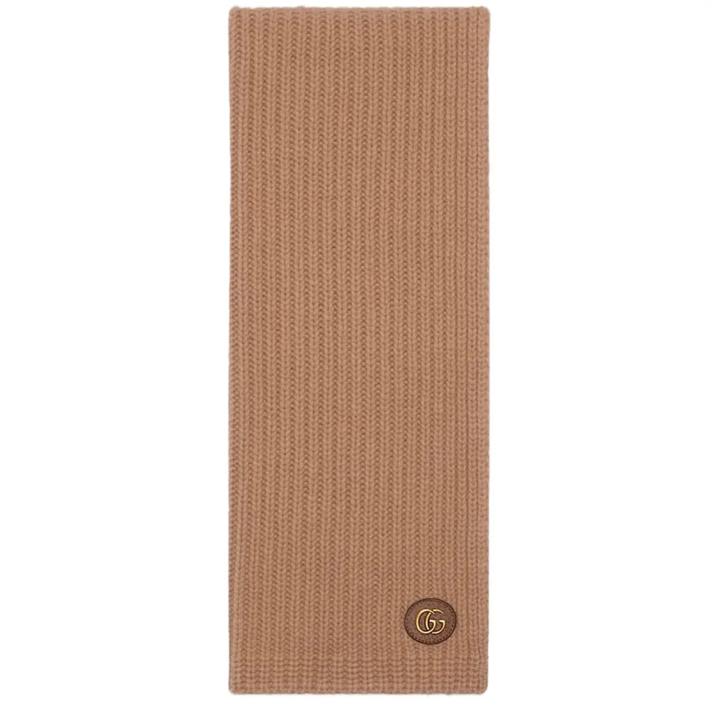 Khăn Gucci Knit Wool Scarf Double G 'Camel' 773426-3GB02-9800
