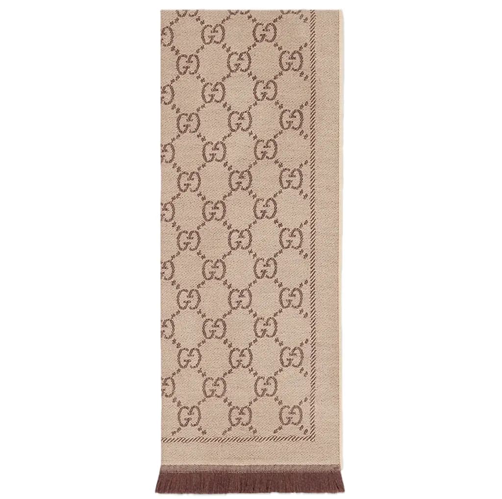 Khăn Gucci GG Jacquard Knitted Scarf 'Brown' 133483-3G200-2764