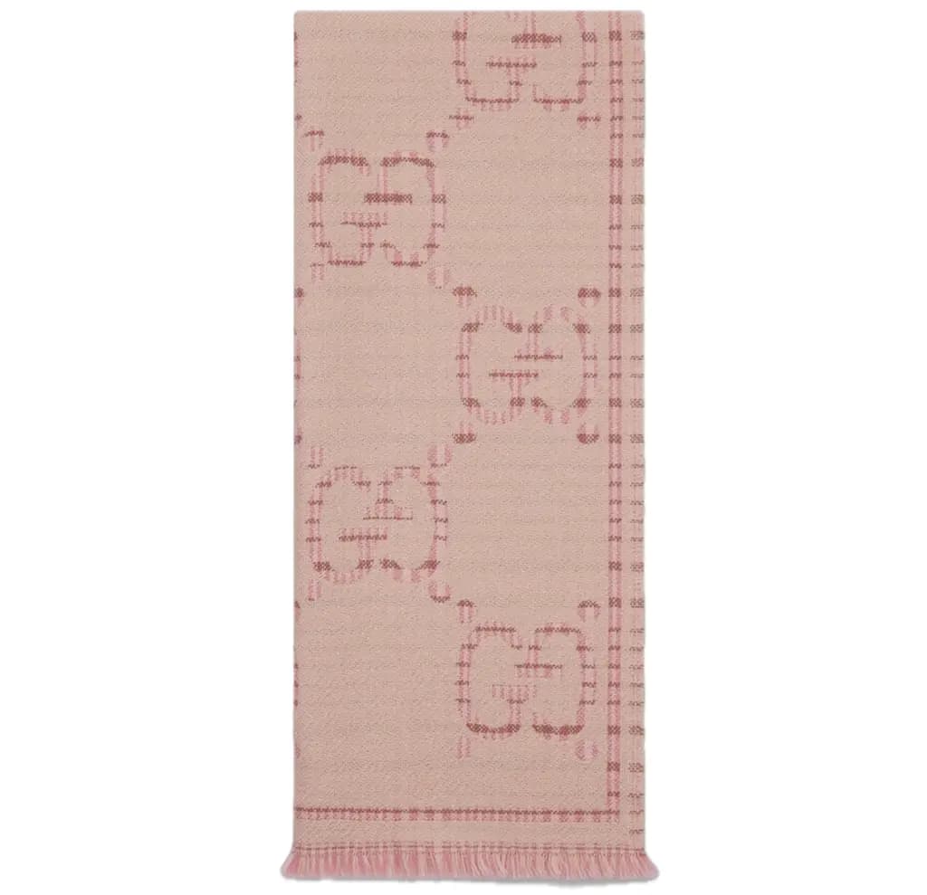 Khăn Gucci Check GG Wool Jacquard Scarf 'Pink' 774419-3GAMQ-9272