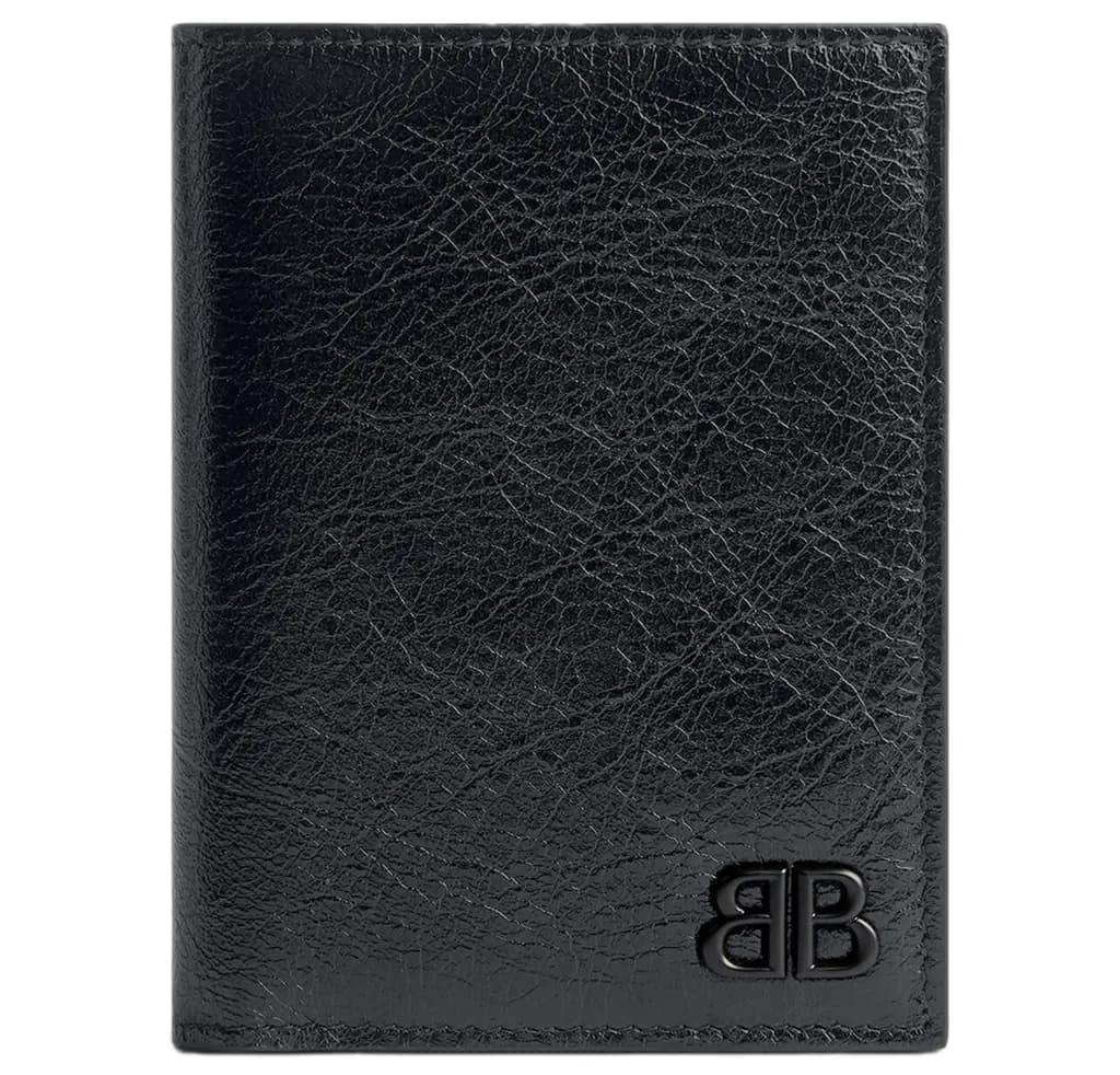 Ví Balenciaga Monaco Vertical Bifold Wallet 'Black' 7665512AAS81000