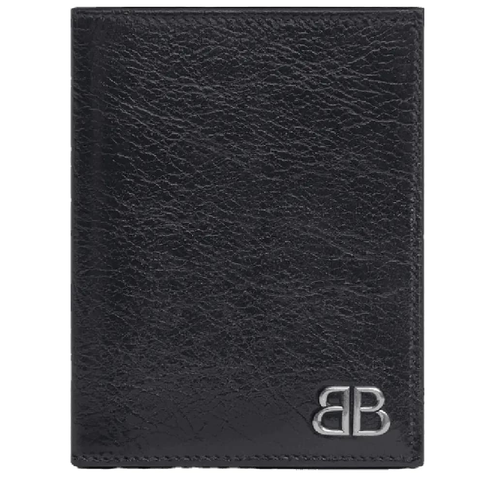 Ví Balenciaga Monaco Vertical Bifold Wallet 'Black' 7665512AAS61000