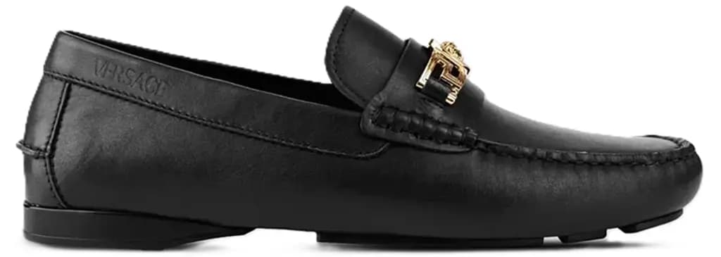 Giày Versace Leather With Gold Logo Hardware 'Black' 1009707D-1VSKV-O41