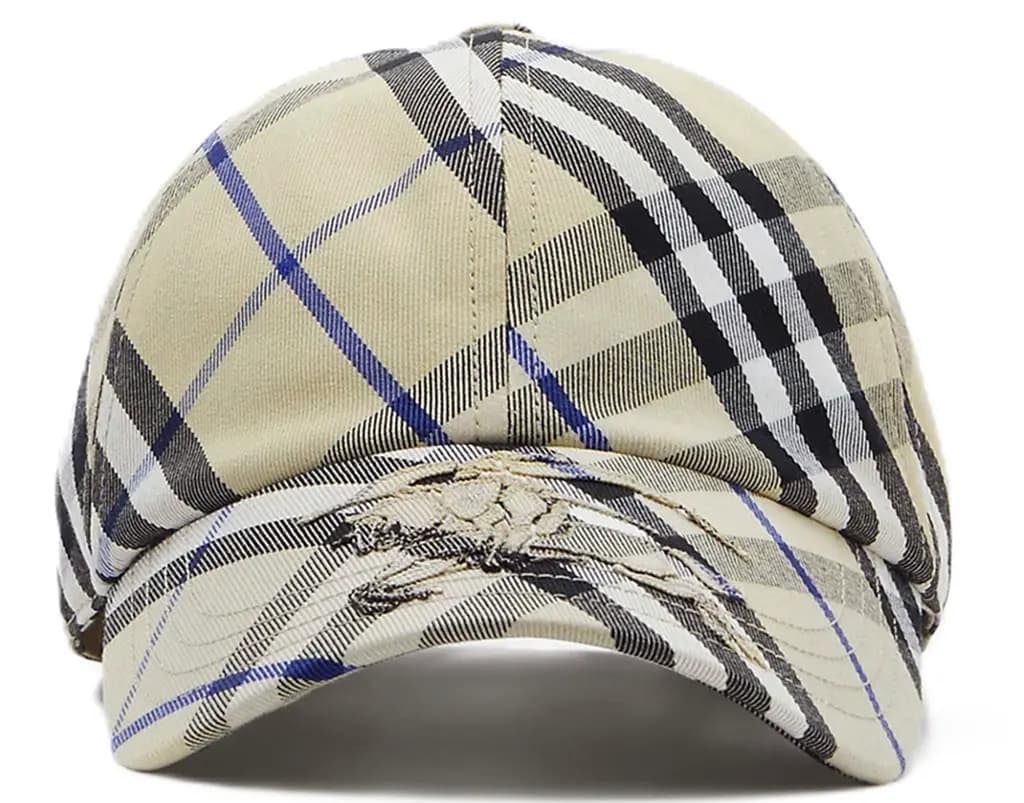 Mũ Burberry Check Cotton Blend Baseball Cap 'Lichen' 80857221