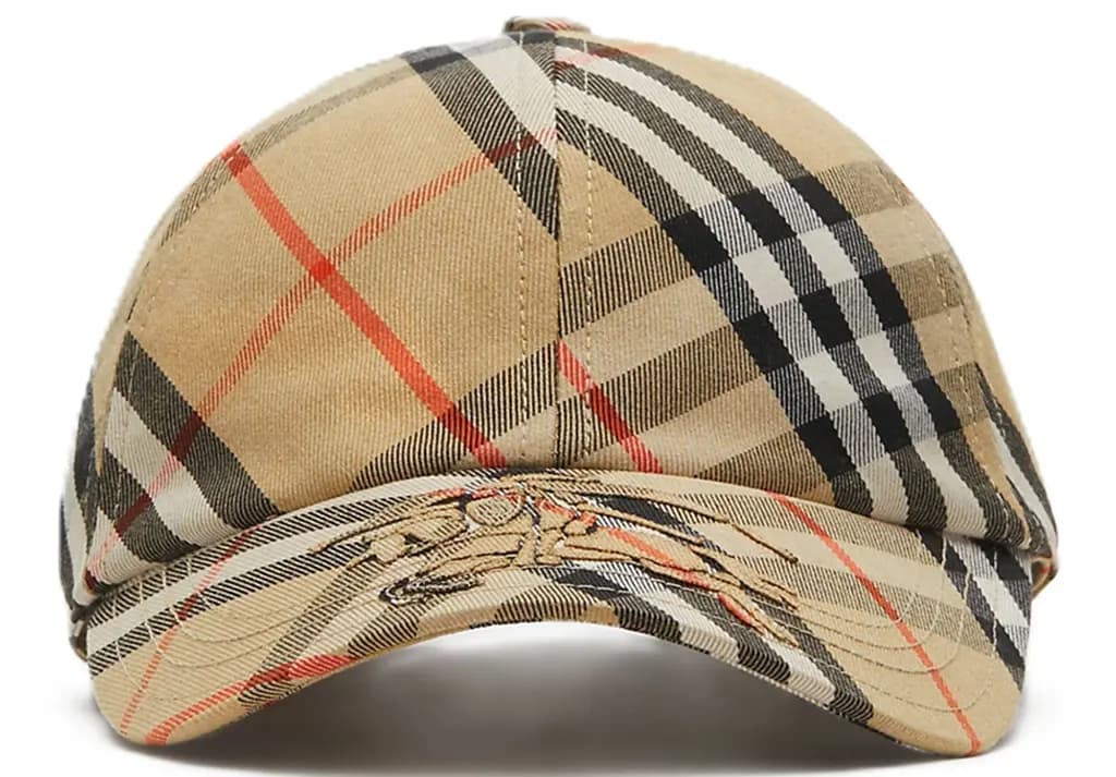 Mũ Burberry Check Cotton Blend Baseball Cap 'Sand' 80857231