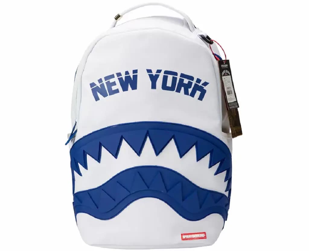 Balo Sprayground Shark Spoof Backpack 'White Blue' W1015701