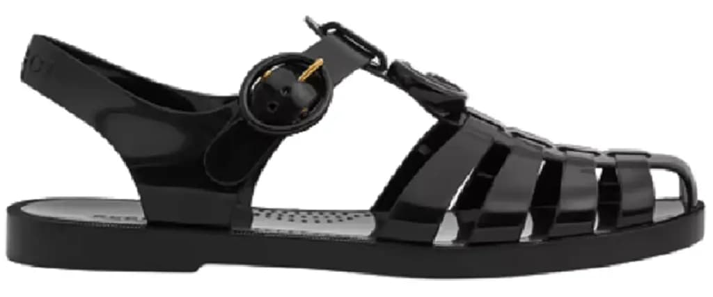Dép Gucci Sandal With Double G 'Black Rubber' 676971-JFM00-1000