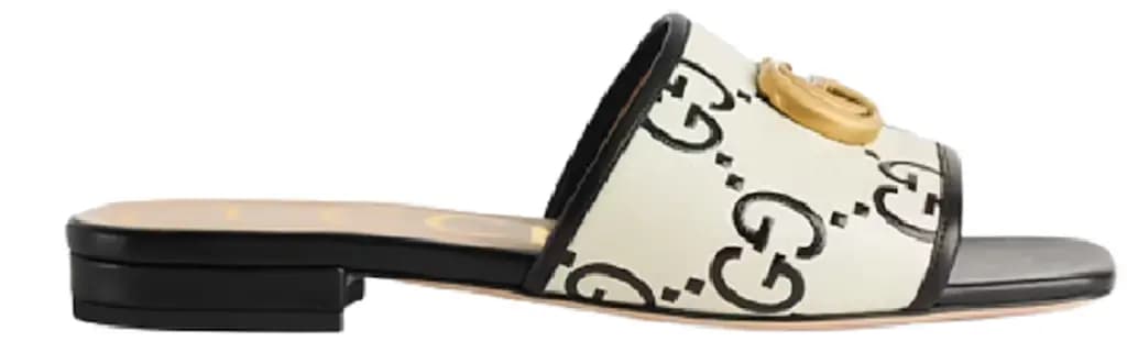 Dép Gucci GG Slide Sandal Leather 'Black White' 677584-UM920-1193