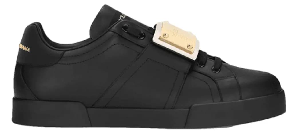 Giày Dolce & Gabbana Calfskin Portofino Branded Tag 'Black' CS1761AB94080999