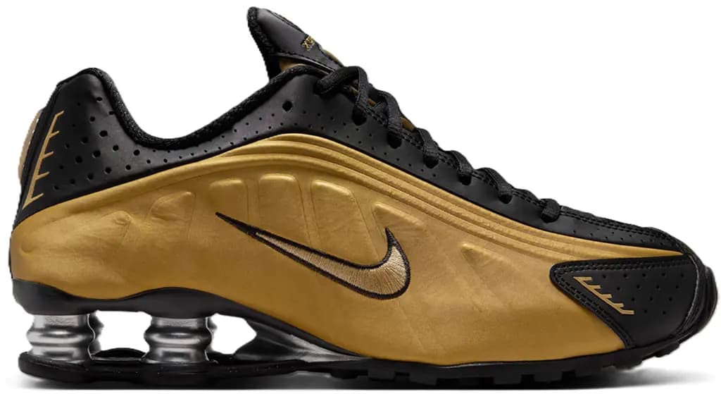 Giày Nike Shox R4 'Black Metallic Gold' AR3565-005
