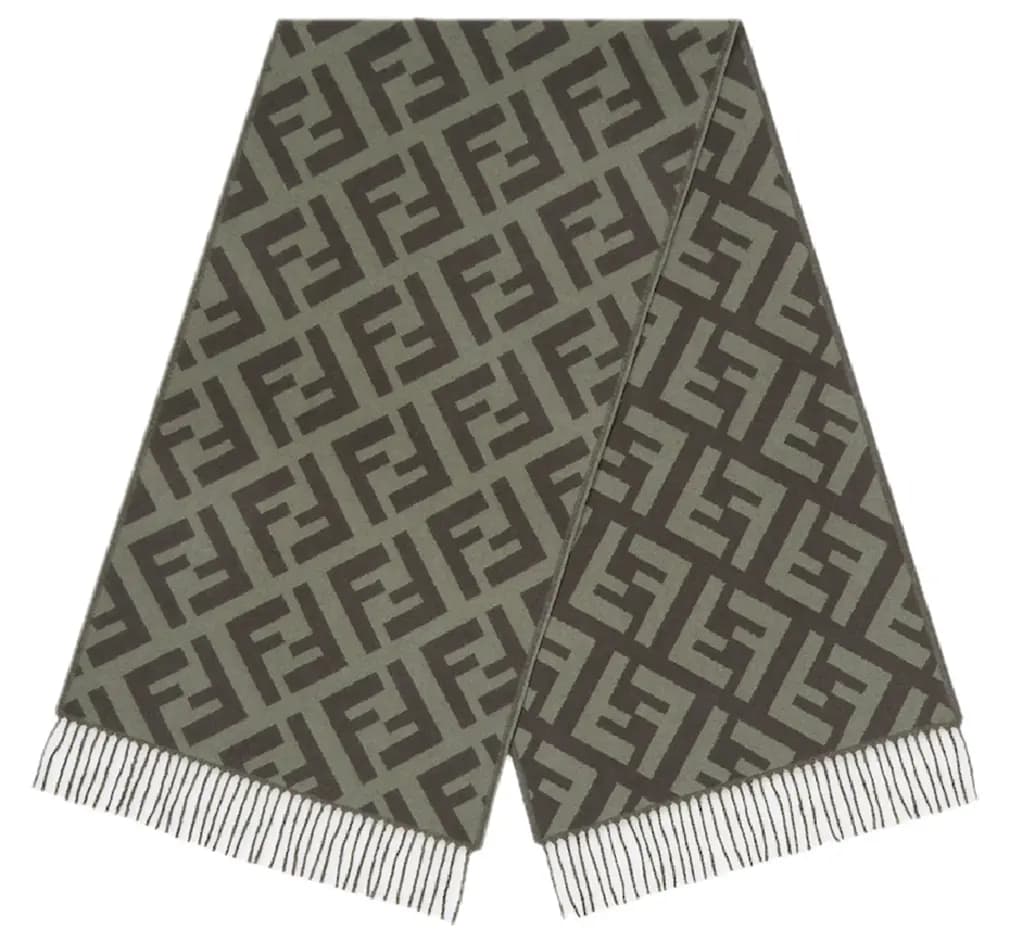 Khăn Fendi FF Scarf Cashmere Scarf 'Green' FXT260A8RSF0QG2