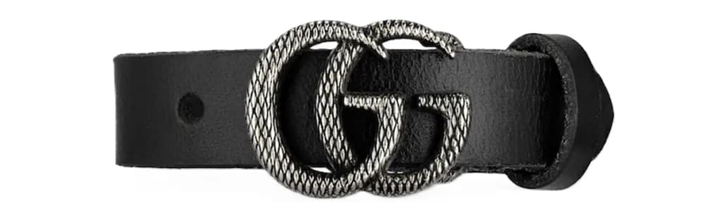 Vòng Tay Gucci Engraved Double G Leather Bracelet 'Black' 648702-J5244-9263