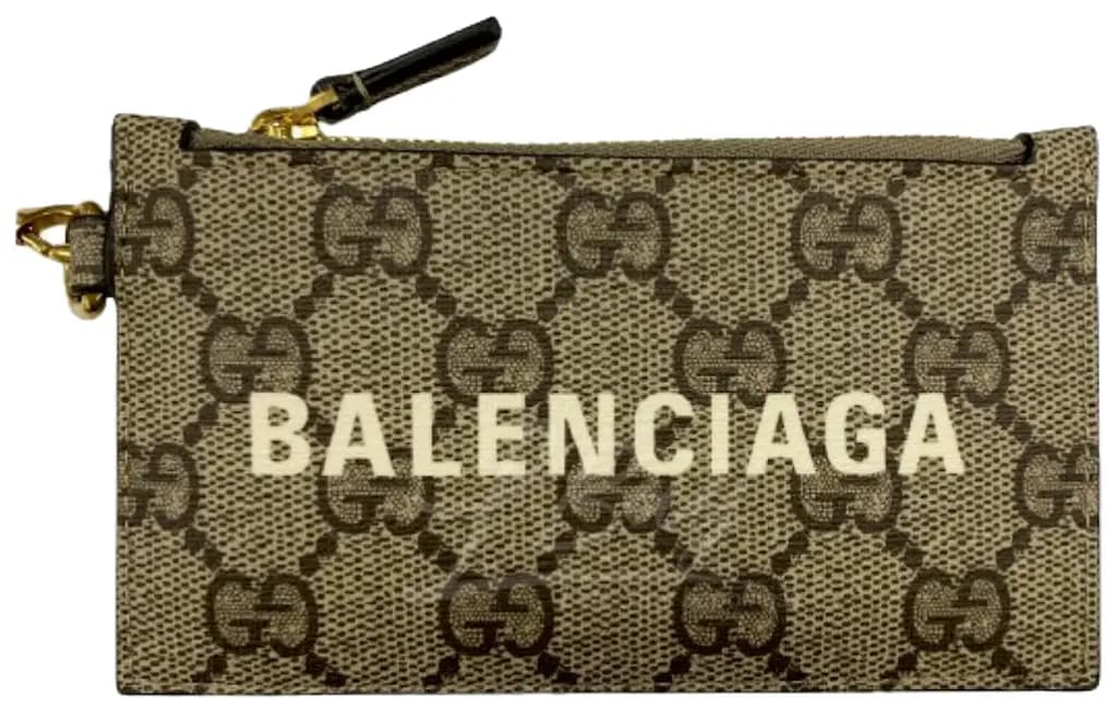 Ví Gucci x Balenciaga Card Case 'Beige' 681706-UQOAT-8969