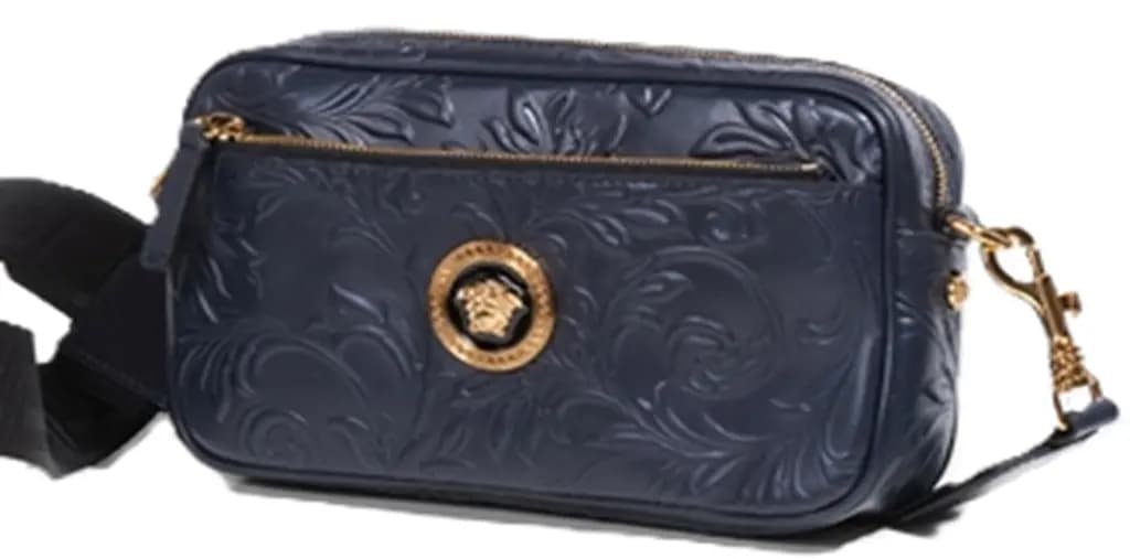 Túi Versace Barocco Leaf Embossed Calf Leather 'Dark Navy' 10054641A139531U02V