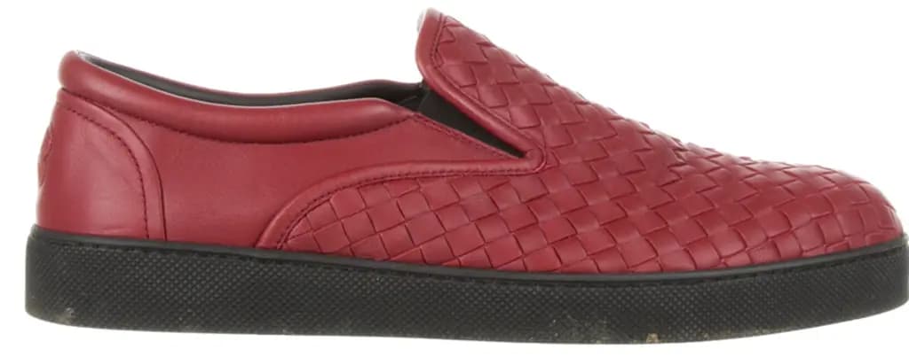 Giày Bottega Veneta Leather Woven Slip On 'Red' 190809-6453