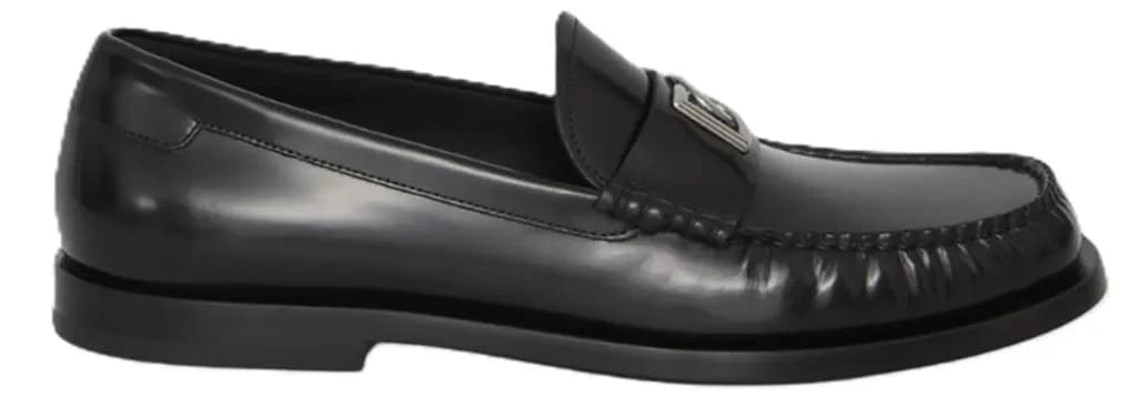 Giày Dolce & Gabbana Loafers Leather Logo 'Black' A30248-AQ237