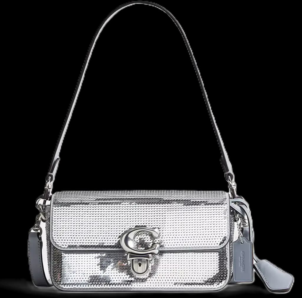 Túi Coach Studio Baguette Bag Sequins 'Silver' CM428-LHSLV