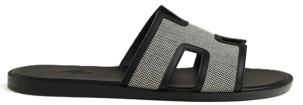 Dép Hermes Izmir Canvas Sandal 'Black' H251899Z-HPN
