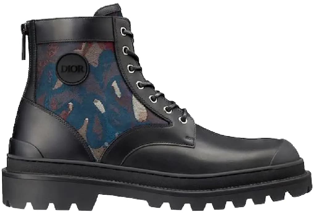 Giày Dior X Peter Doig Explorer Lace Up Boots 'Black' 3BO257ZLT669