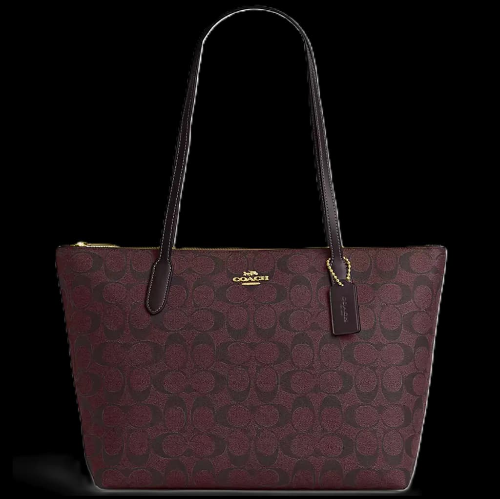 Túi Coach Zip Top Tote Signature Canvas 'Oxblood' 4455-IMFCG