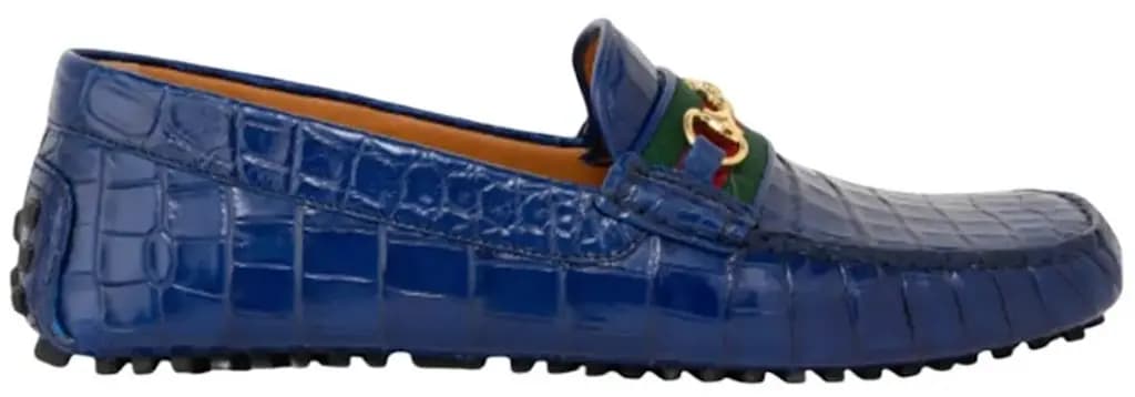 Giày Gucci Crocodile Leather 'Blue' 661355-L2410-4570