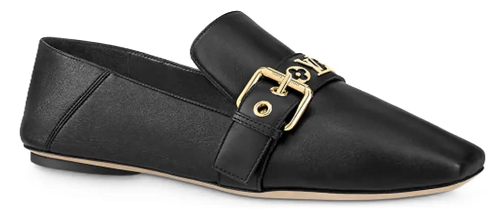 Giày Louis Vuitton Leather Monogram Baya Flat 'Black' 1A8VM6
