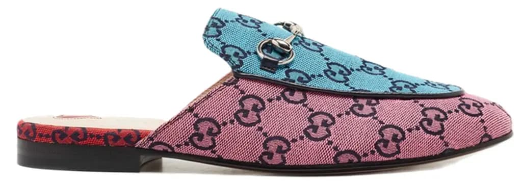 Giày Gucci Princetown GG Mules Slippe 'Blue Pink'