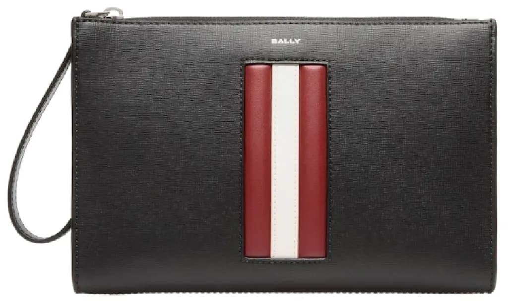 Túi Bally Mythos Pouch In Recycled Leather 'Black' 6308543