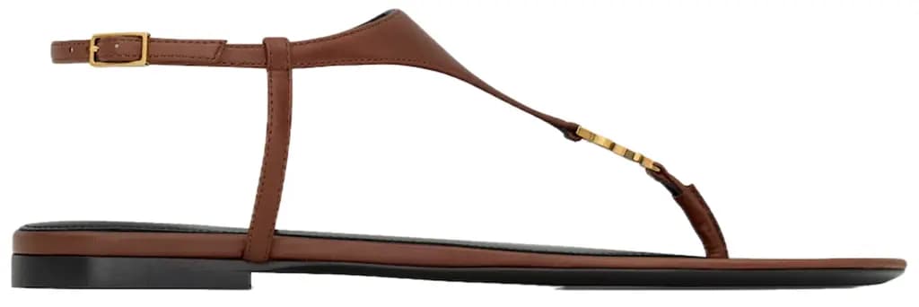 Dép Saint Laurent Cassandra Sandals ‘Brown’ 841570AADF02603