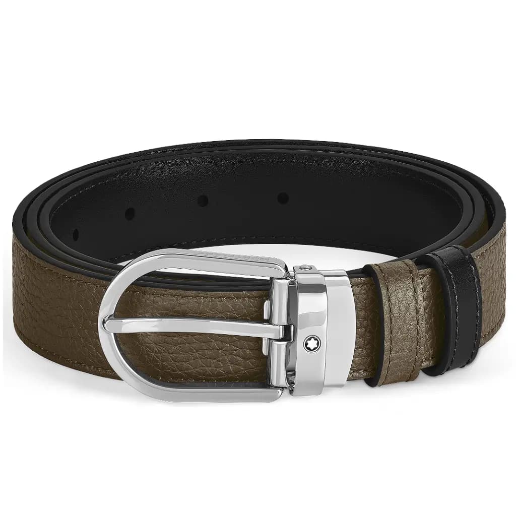 Thắt Lưng MontBlanc Horseshoe 30mm 'Black Khaki' 198449