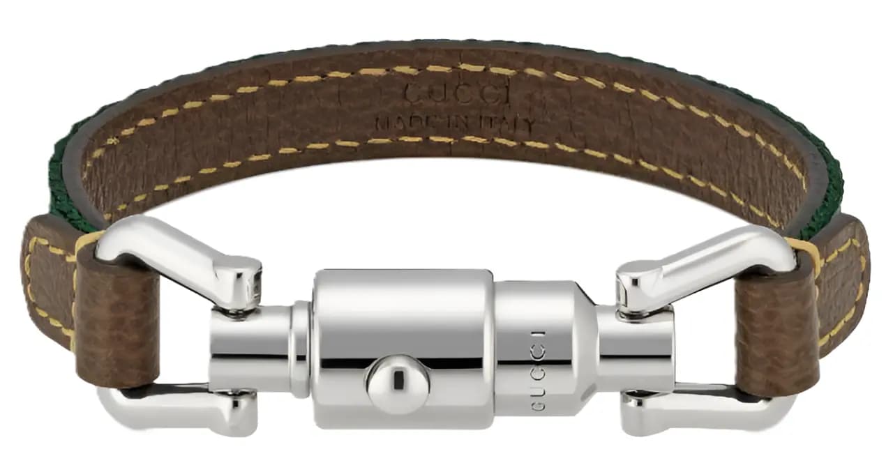 Vòng Gucci Leather Bracelet 'Green Red' 759954-IAADS-8521