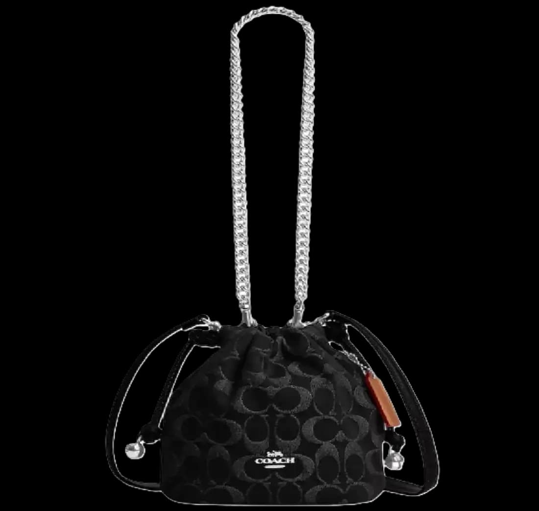 Túi Coach Faye Mini Drawstring Bag ‘Black’ CCZ45-SVBK