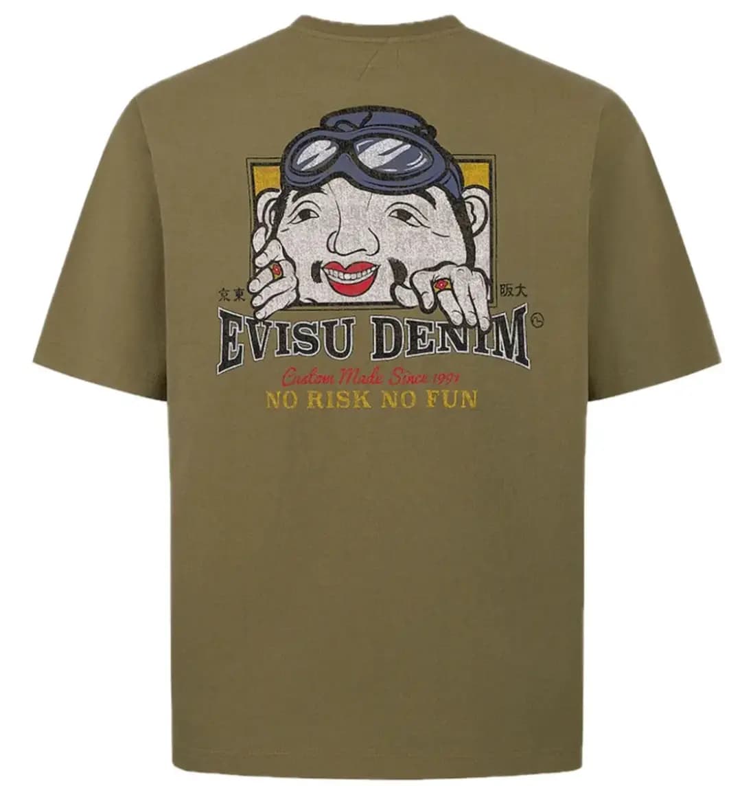Áo Evisu Adventure Godhead Print ‘Khaki’ 2ESHTM5TS7020RXCT