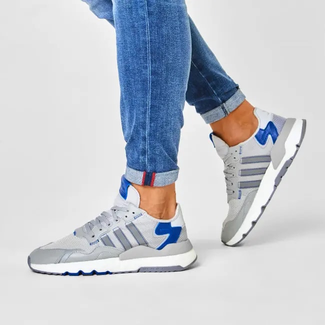 Giày Adidas Nite Jogger Grey Two Collegiate Royale FW2056 — ảnh 2
