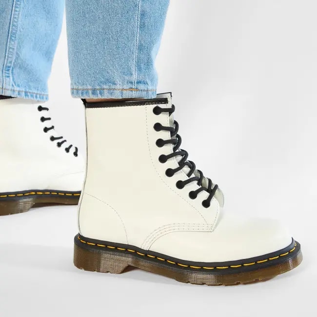 Giày Dr. Martens 1460 White Smooth Leather Boots 11822100 — ảnh 2