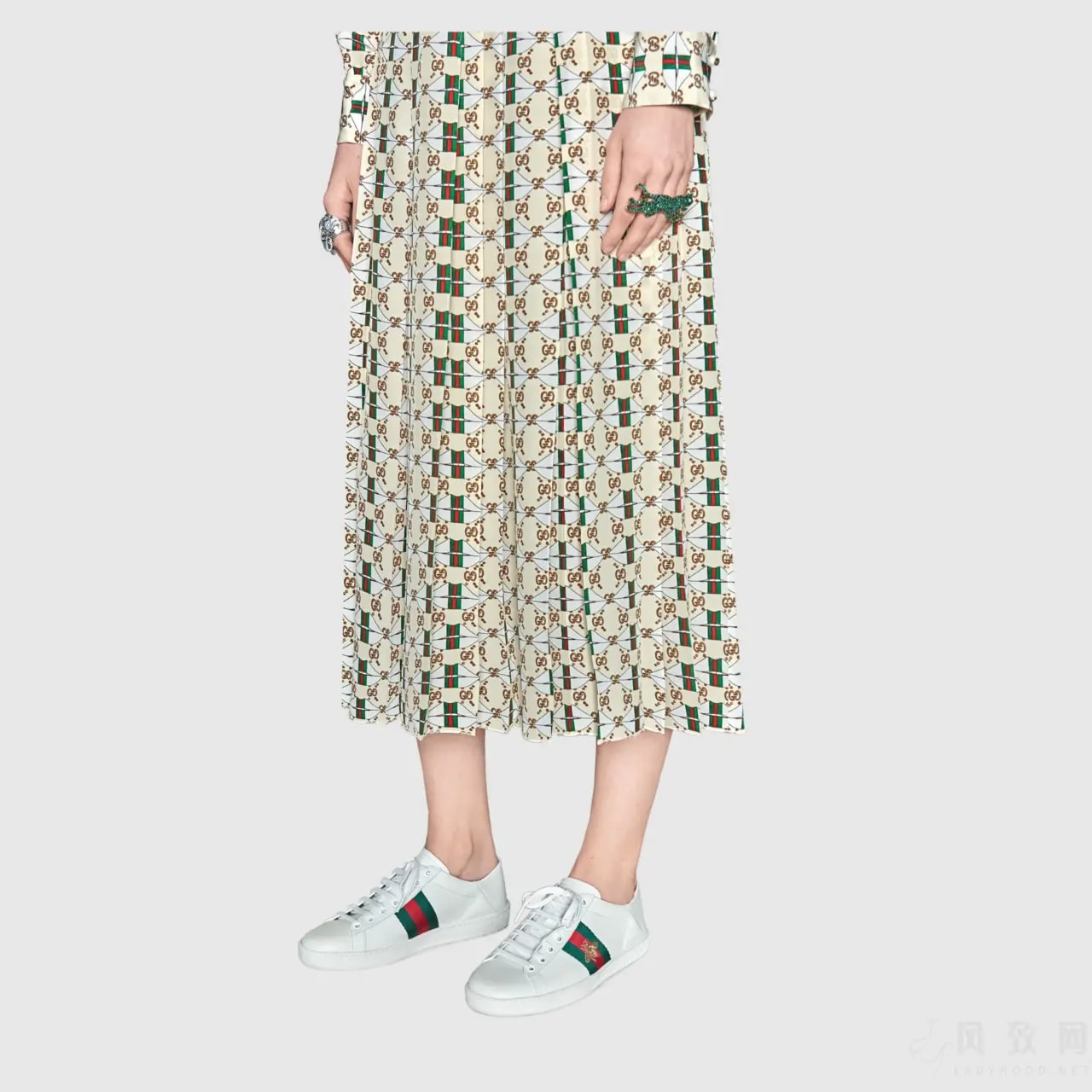 Giày Gucci Wmns Ace Embroidered 'Bee' 475208-A9L60-9067 — ảnh 2