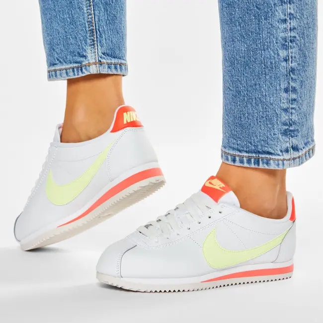 Giày Nike Wmns Classic Cortez Leather 'Volt Flash Crimson' 807471-116 — ảnh 2