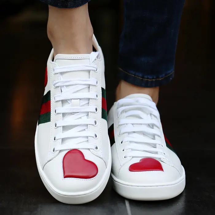 Giày Gucci Wmns Ace Low 'Heart' 435638 A38M0 9074 — ảnh 3