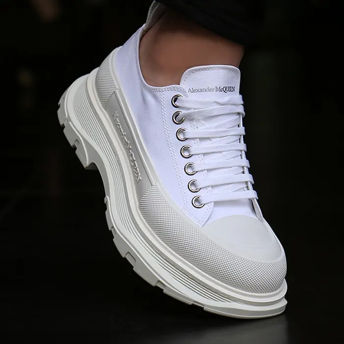 Giày Alexander McQueen Tread Slick Lace Up White 604257-W4L32-9000 — ảnh 5