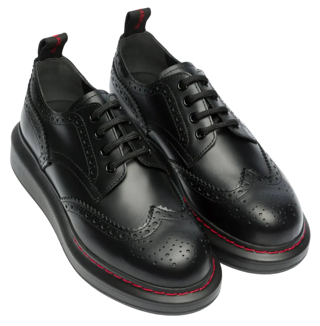 Giày Alexander McQueen Black Red Hybrid Sole Derby 586400-WHX51-1000 — ảnh 4