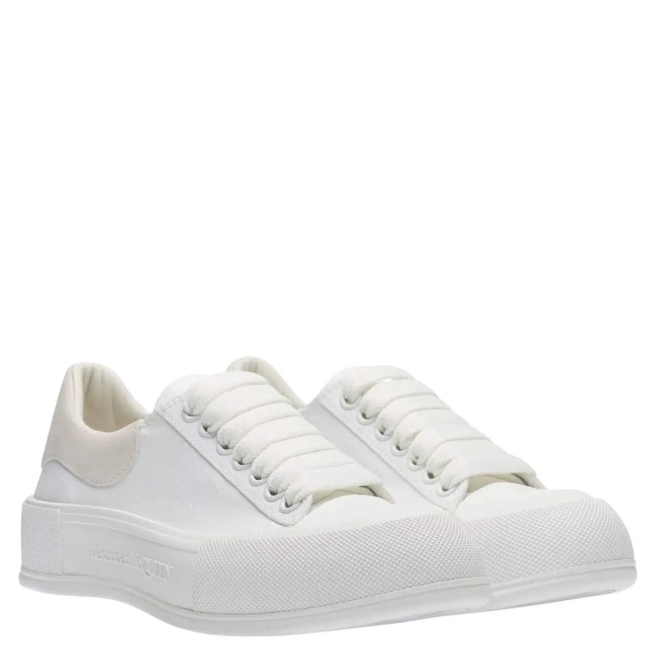 Giày Alexander McQueen Wmns Deck Lace-Up Plimsoll 'White' 654593-W4PQ1-9000 — ảnh 3